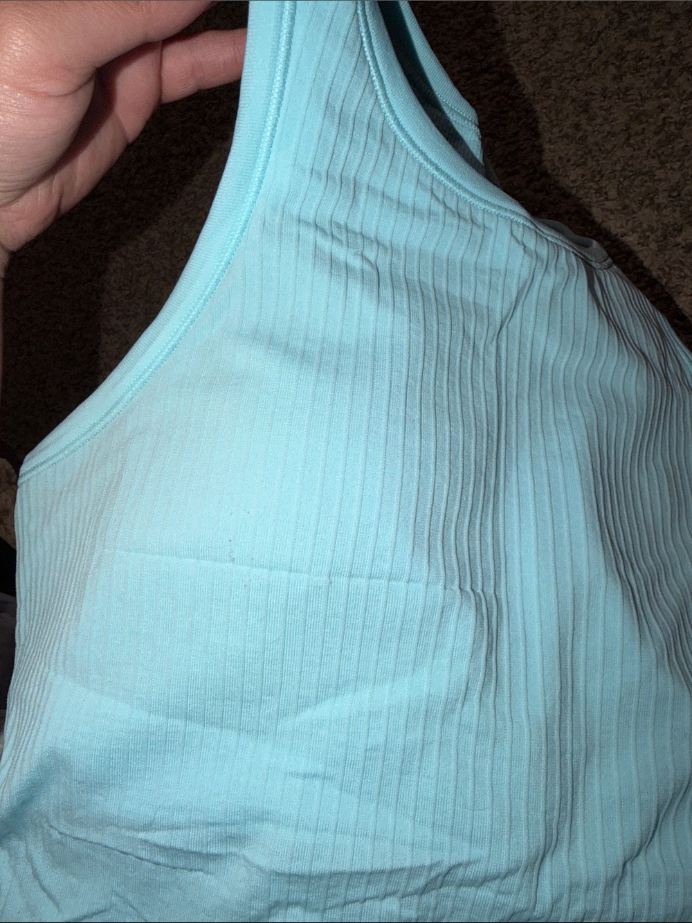 Light Blue Ribbed Racerback tank - Picture 3 of 3